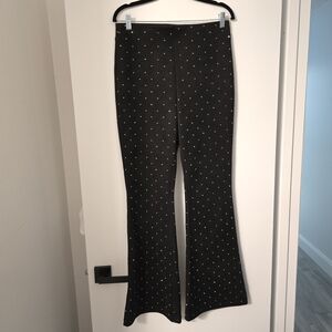 Elegant Black Studded Flare Pants